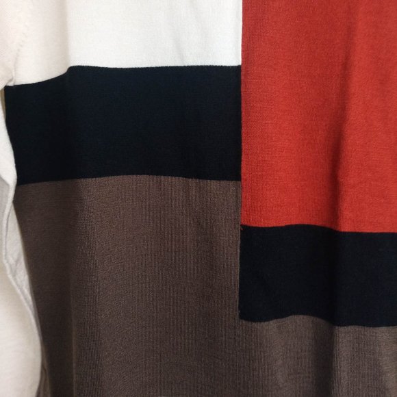 Color Block Mock Neck  Sweater, Size S - Picture 3 of 6